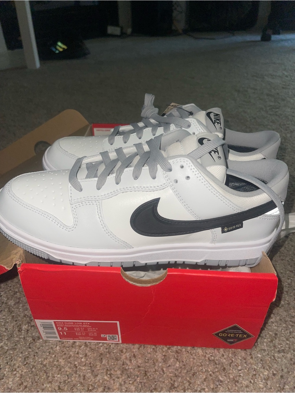 Nike White and Black Dunk Low GORE-TEX Sneakers